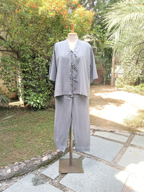 Grey Handwoven Cotton Co-ord