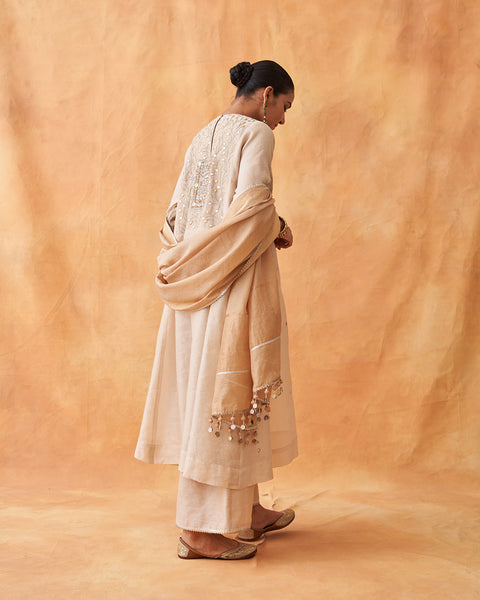 The Gold Silk Tissue Chanderi Dupatta