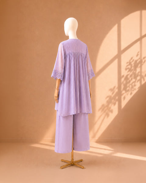 Lavender Mul Chanderi & Lace Set