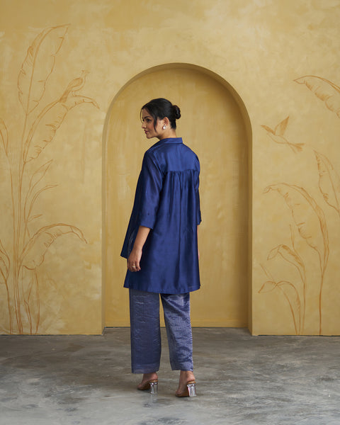 The Navy Muse Silk Chanderi Set