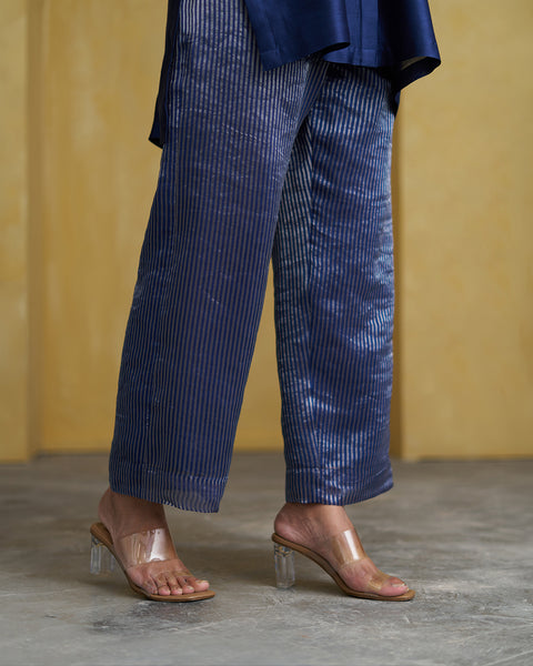 The Navy Muse Silk Chanderi Set