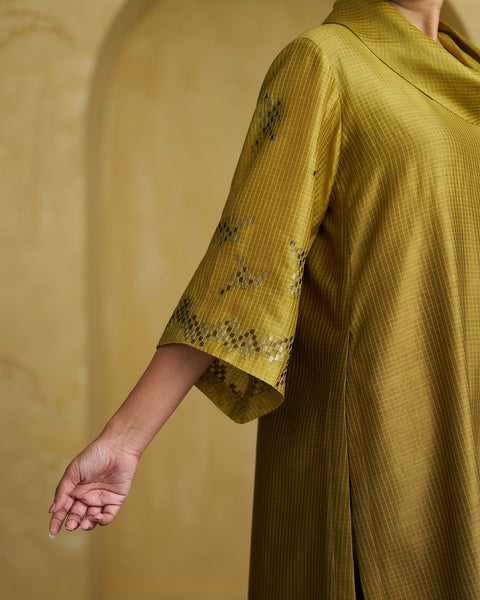 The Olive Ombre Silk Chanderi Set