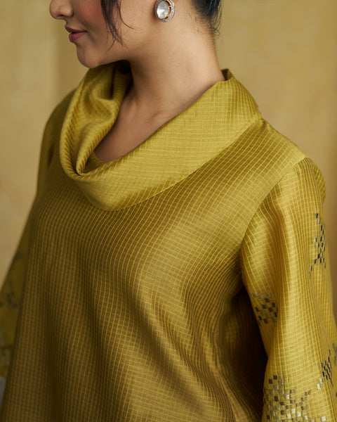 The Olive Ombre Silk Chanderi Set