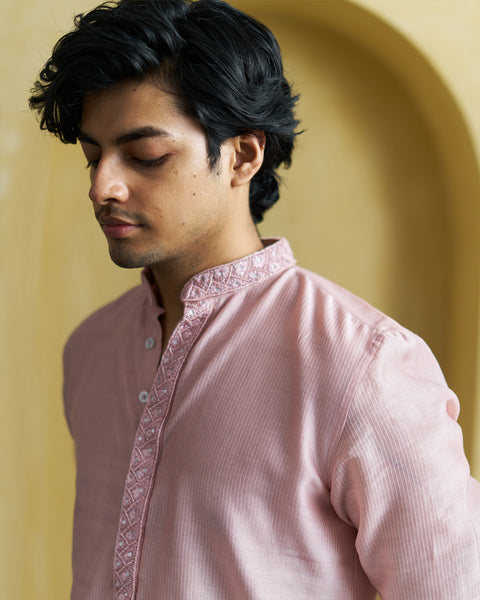Pink Men Kurta