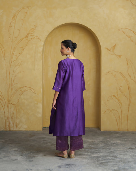 The Jamun Purple Silk Chanderi Set