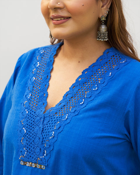 Royal Blue Handwoven Cotton Set