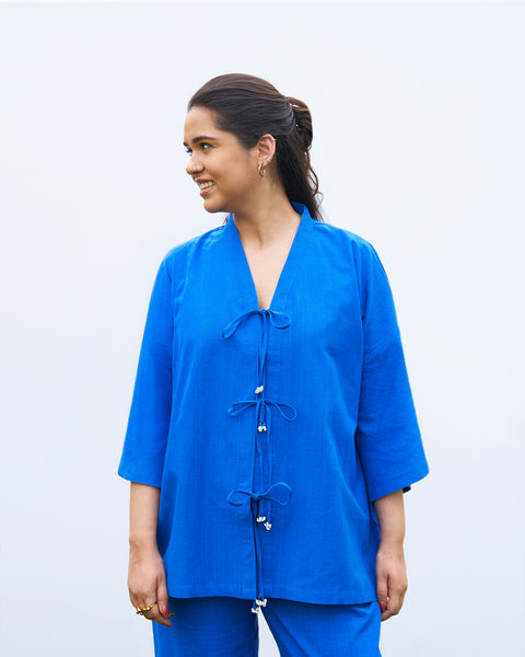 Royal Blue Kimono Co-ord Set