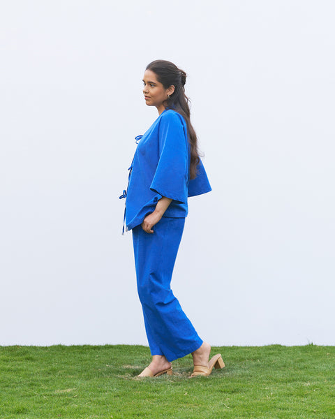 Royal Blue Kimono Co-ord Set