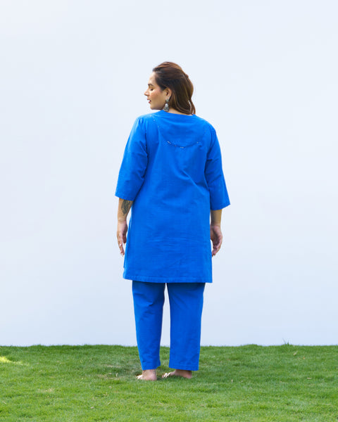Royal Blue Handwoven Cotton Set