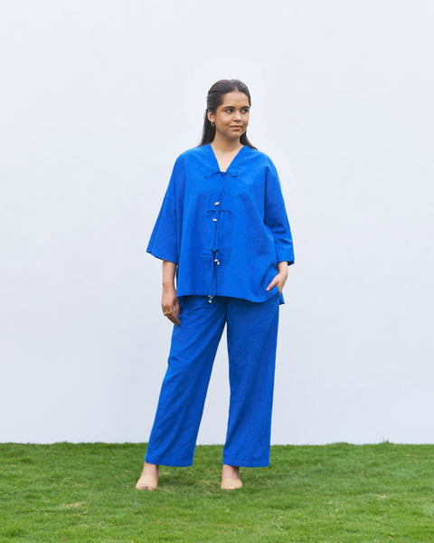 Royal Blue Kimono Co-ord Set