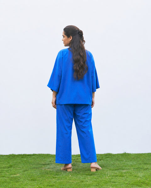 Royal Blue Kimono Co-ord Set