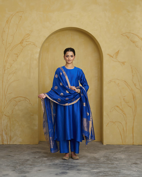 The Royal Blue Sikka Booti Dupatta