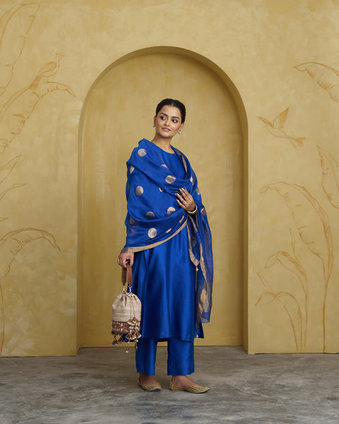 The Royal Blue Sikka Booti Dupatta