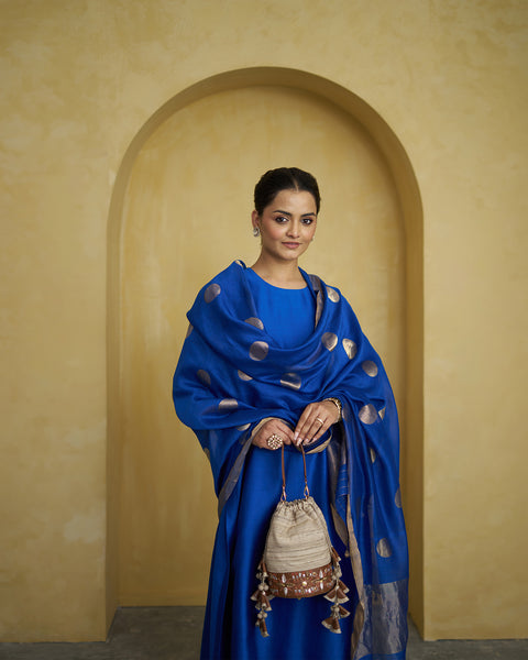 The Royal Blue Sikka Booti Dupatta