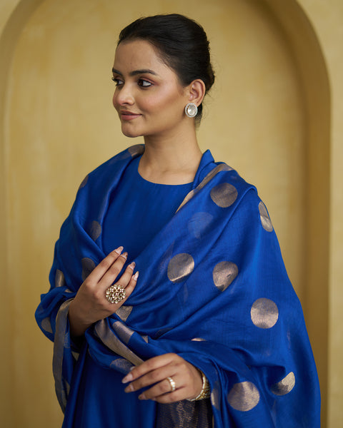 The Royal Blue Sikka Booti Dupatta