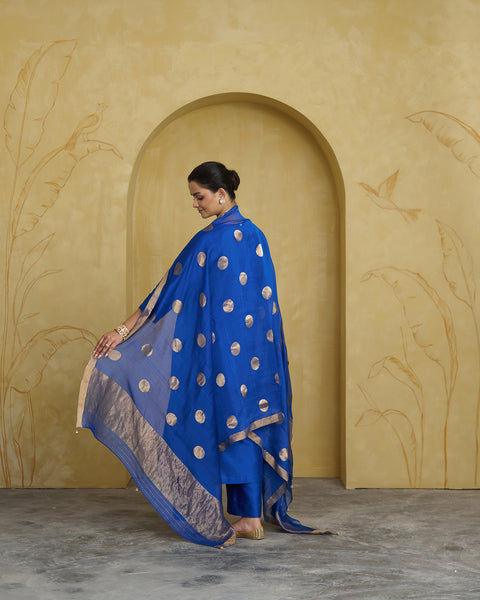 The Royal Blue Sikka Booti Dupatta