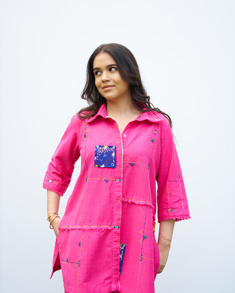 Gulabi Handwoven Cotton & Ikat Set