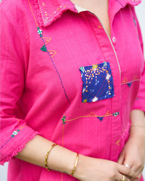 Gulabi Handwoven Cotton & Ikat Set