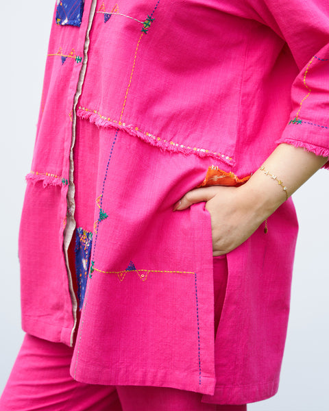 Gulabi Handwoven Cotton & Ikat Set