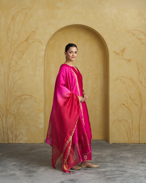 Raspberry Pink Silk Chanderi Set