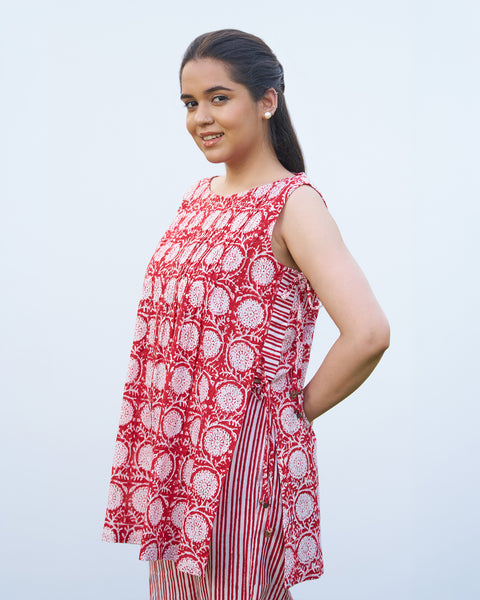 The Poppy Red Sleeveless Set