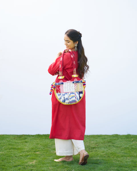 Red Pure Mul Kurta
