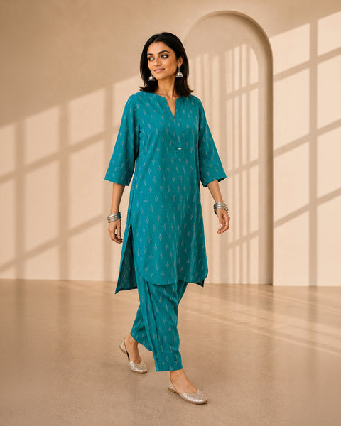 The Teal Ikat Set