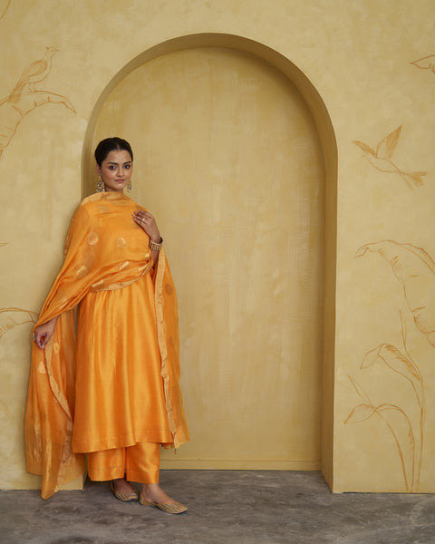 The Marigold Silk Chanderi Ensemble