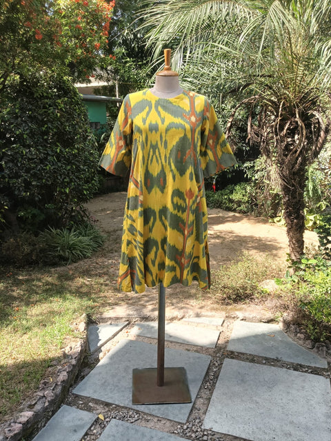 The Yellow Uzbek Ikat Dress