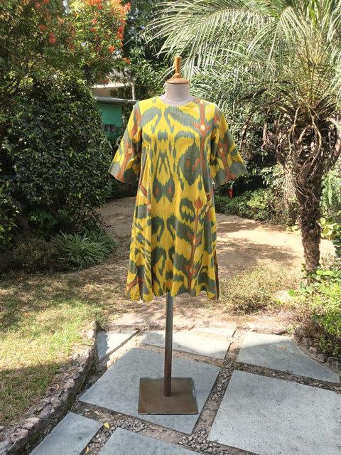 The Yellow Uzbek Ikat Dress