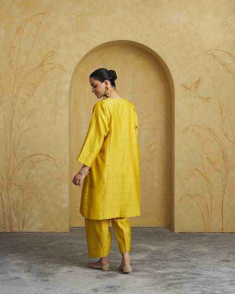 Amaltas Yellow Silk Chanderi Set
