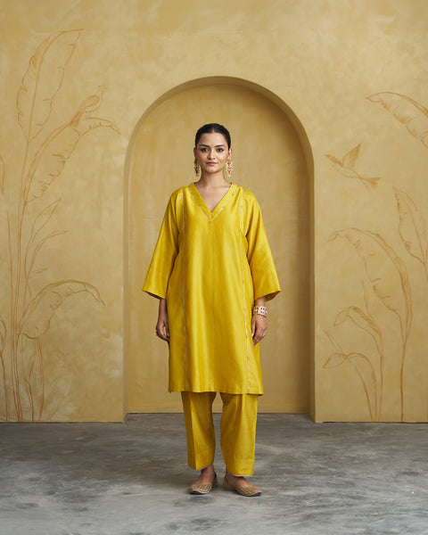 Amaltas Yellow Silk Chanderi Set