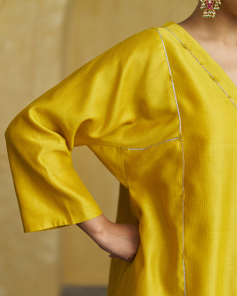 Amaltas Yellow Silk Chanderi Set