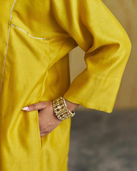 Amaltas Yellow Silk Chanderi Set