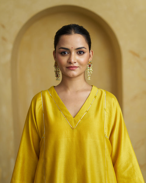 Amaltas Yellow Silk Chanderi Set