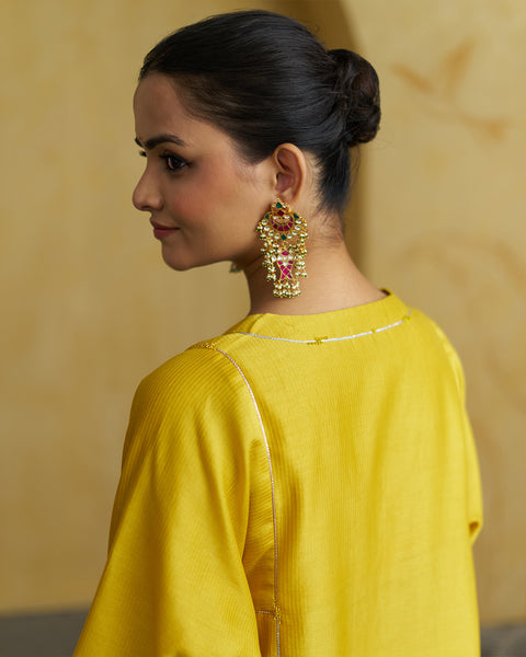 Amaltas Yellow Silk Chanderi Set
