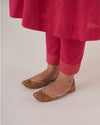 The Gulabi Pink Handwoven Slub Cotton Co-ord Set with Tagai Handwork